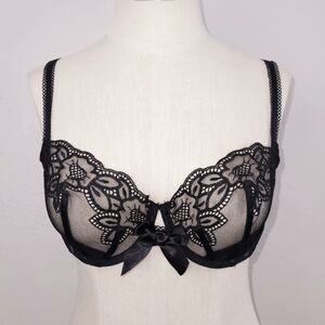 Victoria's Secret Balconet Bra 36C Black Lace